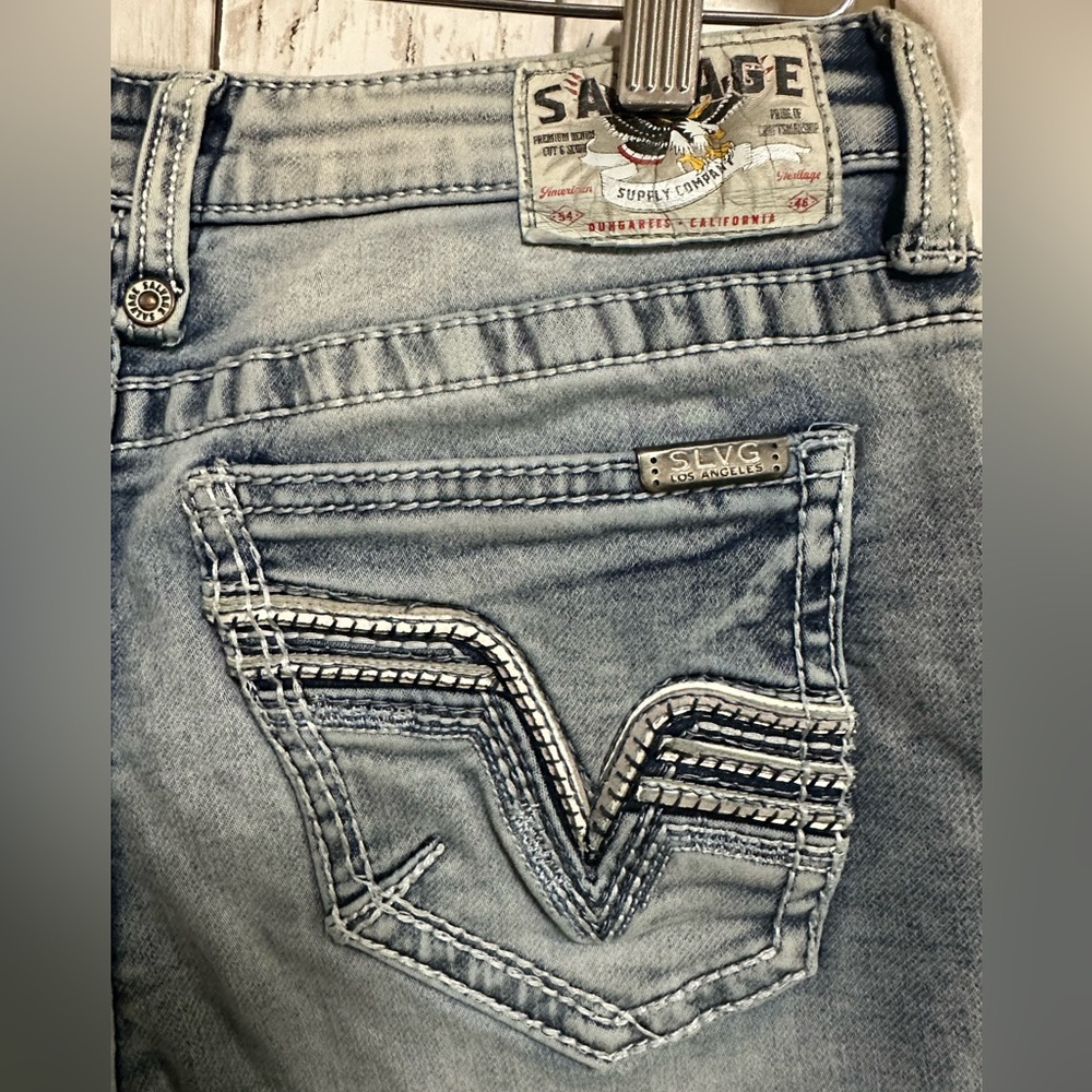 Salvage Light Blue Straight Relaxed Jeans Size 14r - Picture 7 of 10